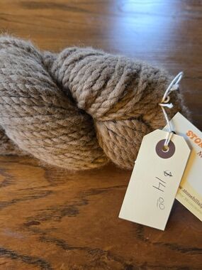 Handspun Brown Wool Yarn Skein - Natural Brown Home Art Fiber